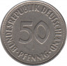 Монета. ФРГ. 50 пфеннигов 1967 год. Монетный двор - Гамбург (J). рев.