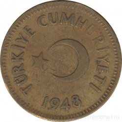 Монета. Турция. 25 курушей 1948 год.