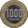 Монета. Экваториальная Гвинея. 1000 франков 2020 год. рев.