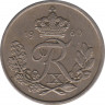 Монета. Дания. 25 эре 1960 год. ав.