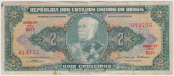 Банкнота. Бразилия. 2 крузейро 1956 год. Тип 3b.