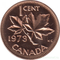 Монета. Канада. 1 цент 1973 год.