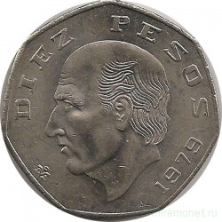 Монета. Мексика. 10 песо 1979 год.