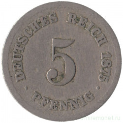 Монета. Германская империя. 5 пфеннигов 1875 год. (J). 