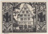 Бона. Нотгельд. Германия. Город Падерборн. 1 марка 1921 год. Вариант 1043.4.4.2. рев.