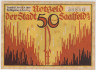Бона. Нотгельд. Германия. Город Заальфельд. 50 пфеннигов 1921 год. Вариант 1155.3.2. ав.