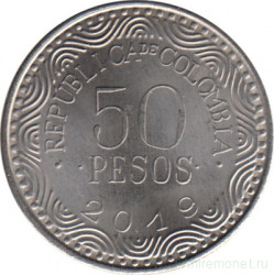 Монета. Колумбия. 50 песо 2019 год.