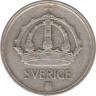 Монета. Швеция. 10 эре 1947 год. Серебро. рев.