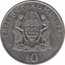 Монета. Танзания. 10 шиллингов 1990 год. ав.