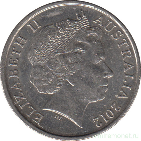 Монета. Австралия. 10 центов 2012 год.