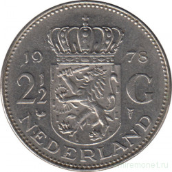 Монета. Нидерланды. 2,5 гульдена 1978 год.