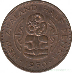 Монета. Новая Зеландия. 1/2 пенни 1950 год.