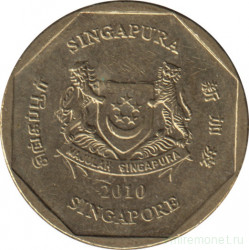 Монета. Сингапур. 1 доллар 2010 год.