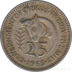 Монета. Кипр. 25 милей 1955 год.