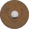 Монета. Британская Восточная Африка. 5 центов 1942 год. ав.