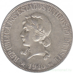 Монета. Бразилия. 1000 рейсов 1910 год.