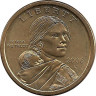 Аверс. Монета. США. 1 доллар 2006 год. Сакагавея, парящий орел. Монетный двор P.