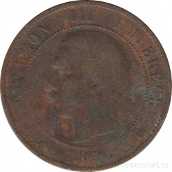 Монета. Франция. 10 сантимов 1856 год. МА.