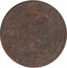 Монета. Франция. 10 сантимов 1856 год. МА. рев.