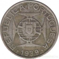 Монета. Сан-Томе и Принсипи. 5 эскудо 1939 год.