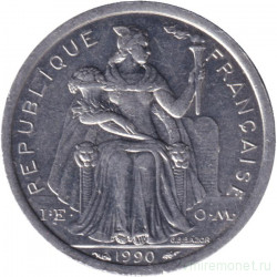 Монета. Новая Каледония. 1 франк 1990 год.