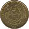 Монета. Сейшельские острова. 5 центов 1995 год. ав.