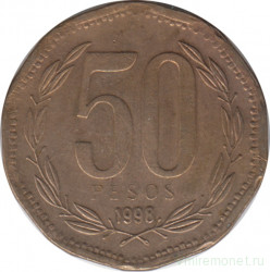 Монета. Чили. 50 песо 1998 год.