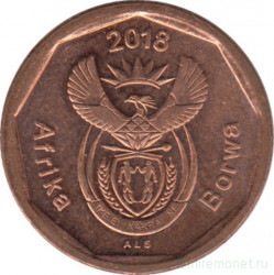 Монета. Южно-Африканская республика (ЮАР). 10 центов 2018 год.