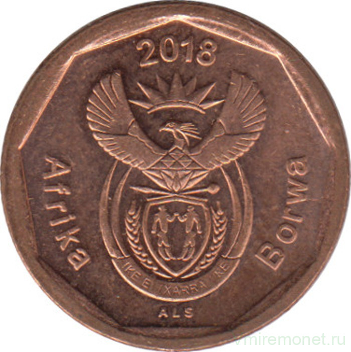 Монета. Южно-Африканская республика (ЮАР). 10 центов 2018 год. UNC.