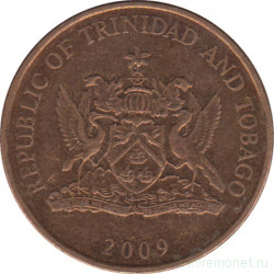 Монета. Тринидад и Тобаго. 5 центов 2009 год.