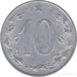 Монета. Чехословакия. 10 геллеров 1953 год.