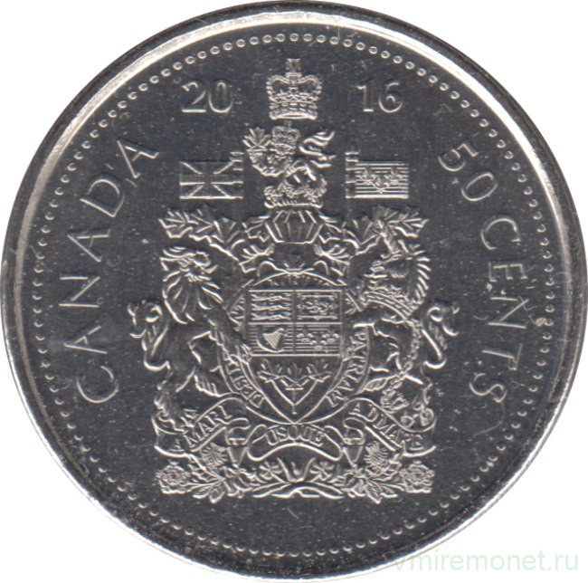Монета. Канада. 50 центов 2016 год.