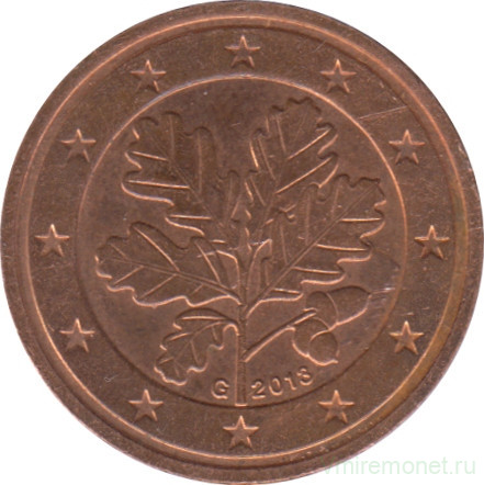 Монета. Германия. 2 цента 2013 год. (G).