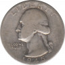 Монета. США. 25 центов 1945 год. Монетный двор S. ав.