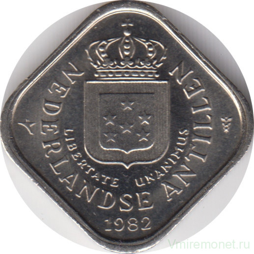 Монета. Нидерландские Антильские острова. 5 центов 1982 год.