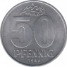 Монета. ГДР. 50 пфеннигов 1986 год. ав.