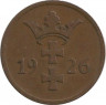 Монета. Польша. Данциг. 2 пфеннига 1926 год. рев.