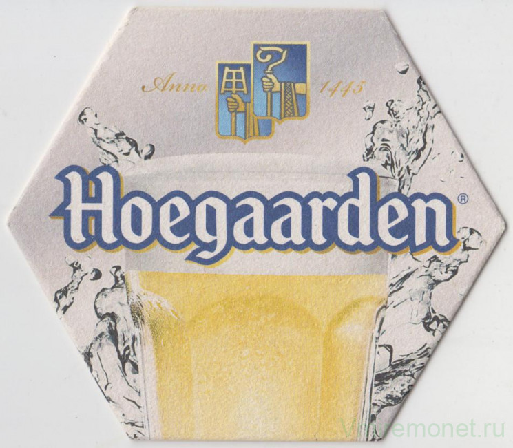Подставка. Пиво "Hoegaarden". (Большая, белая).