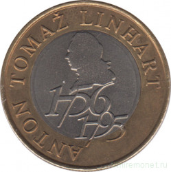 Монета. Словения. 500 толаров 2006 год. 250 лет со дня рождения Антона Томажа Линхарта.