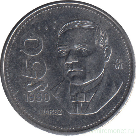 Монета. Мексика. 50 песо 1990 год.