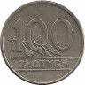 Аверс.Монета. Польша. 100 злотых 1990 год.
