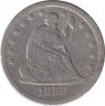 Монета. США. 1/4 доллара 1858 год.  ав.