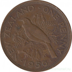Монета. Новая Зеландия. 1 пенни 1956 год. Новый тип.