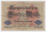 Банкнота. Кредитный билет. Германия. Германская империя (1871-1918). 50 марок 1914 год. (номер 6 цифр). ав.