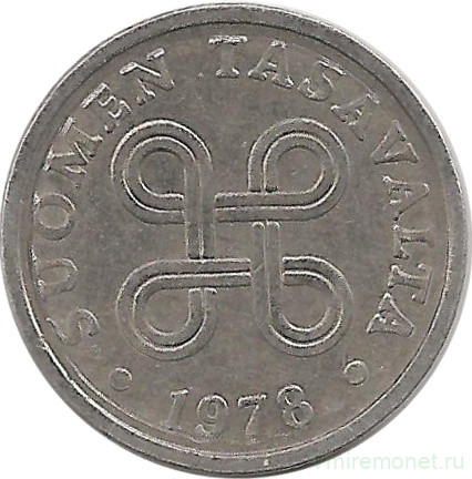 Монета. Финляндия. 5 пенни 1978 год.