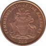 Монета. Багамские острова. 1 цент 2015 год. (магнитная). ав.