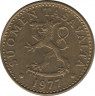 Аверс. Монета. Финляндия. 20 пенни 1977 год.
