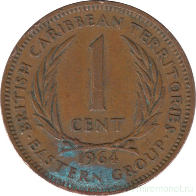 Монета. Британские Восточные Карибские территории. 1 цент 1964 год.