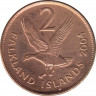 Монета. Фолклендские острова. 2 пенса 2004 год. ав.