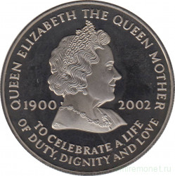 Монета. Великобритания. Остров Вознесения. 50 пенсов 2002 год. Смерть Королевы-матери.